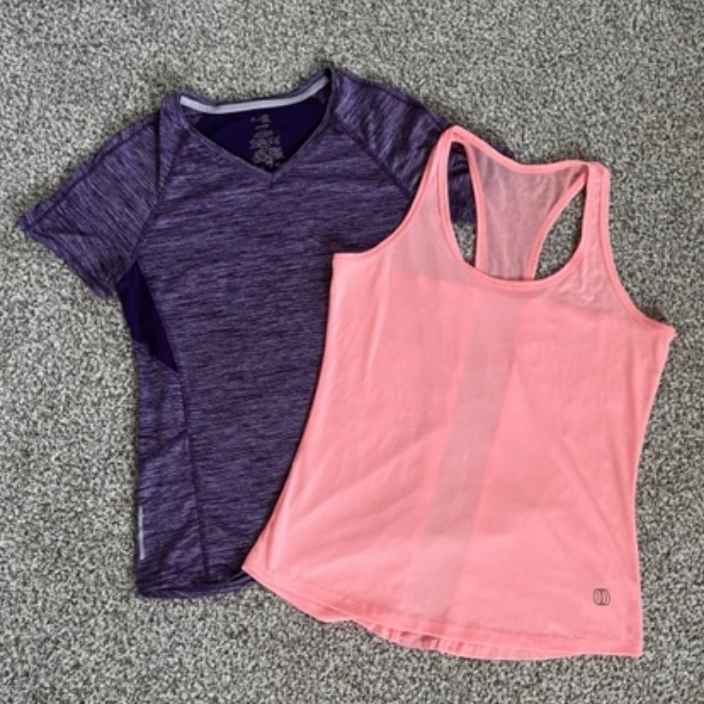 Womens Athletic Tank and Short Sleeve Top - Lot of 2
